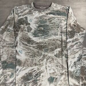 Realtree Fishing Shirt Mens XL Gray Aspect Camo Long Sleeve Performance Tee